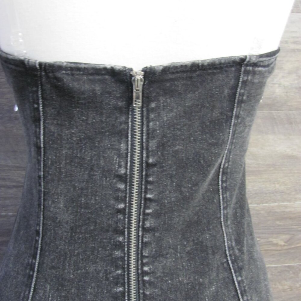 CLOUD TEN LADIES BLACK DENIM BLINGED BODY CON DRESS NWT - Picture 9 of 13